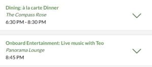 Example of a daily schedule on a Tauck River Cruise