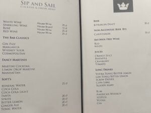 AMA Waterways FREE Sip & Sail drinks list