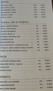 Drink prices on AmaMagna AMA Waterways